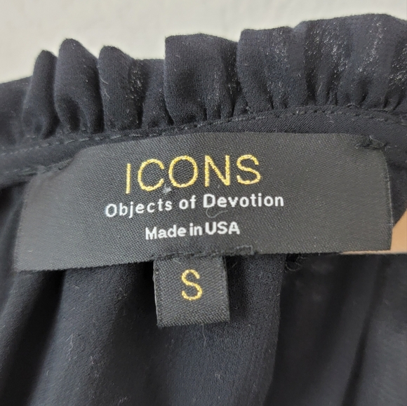 ICONS Objects of Devotion Dress Ruffle Smock Black Small - Picture 9 of 13